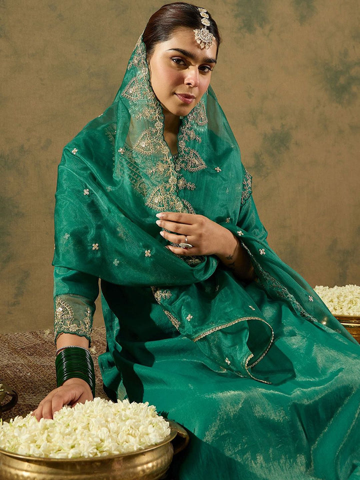 Indo Era Ethnic Motifs Embroidered Kurta With Trousers &  Dupatta