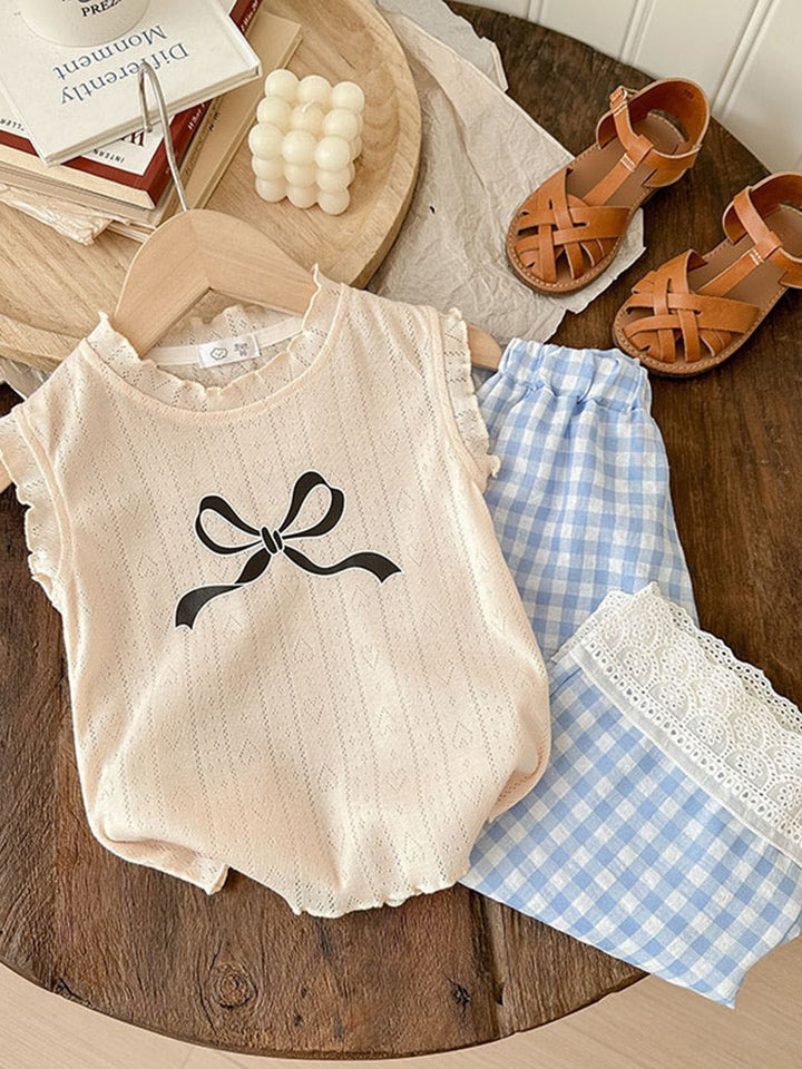 YK Girls Printed Top & Trousers Clothing Set