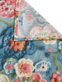 Klotthe Blue Floral Printed 300 TC Single Cadar 7D Dengan Sarung Bantal- 2.25 m x 1.5 m