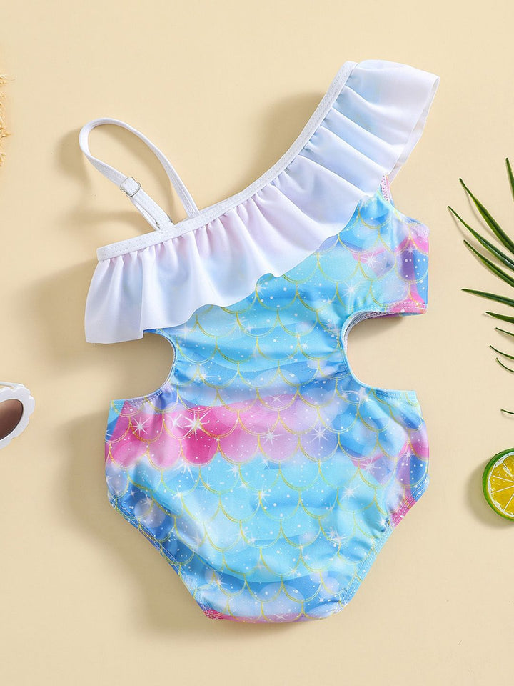 YK Girls Printed Swimwear Bodysuit