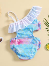 YK Girls Printed Swimwear Bodysuit