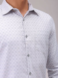 The Indian Garage Co. X Luxe Men Cutaway Collar Checked Slim Fit Formal Shirt