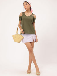 DressBerry Strappy Daze Cold-Shoulder Top