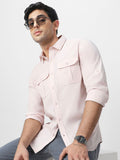 Urbano Fashion Men Spread Collar Solid Cotton Casual Shirt