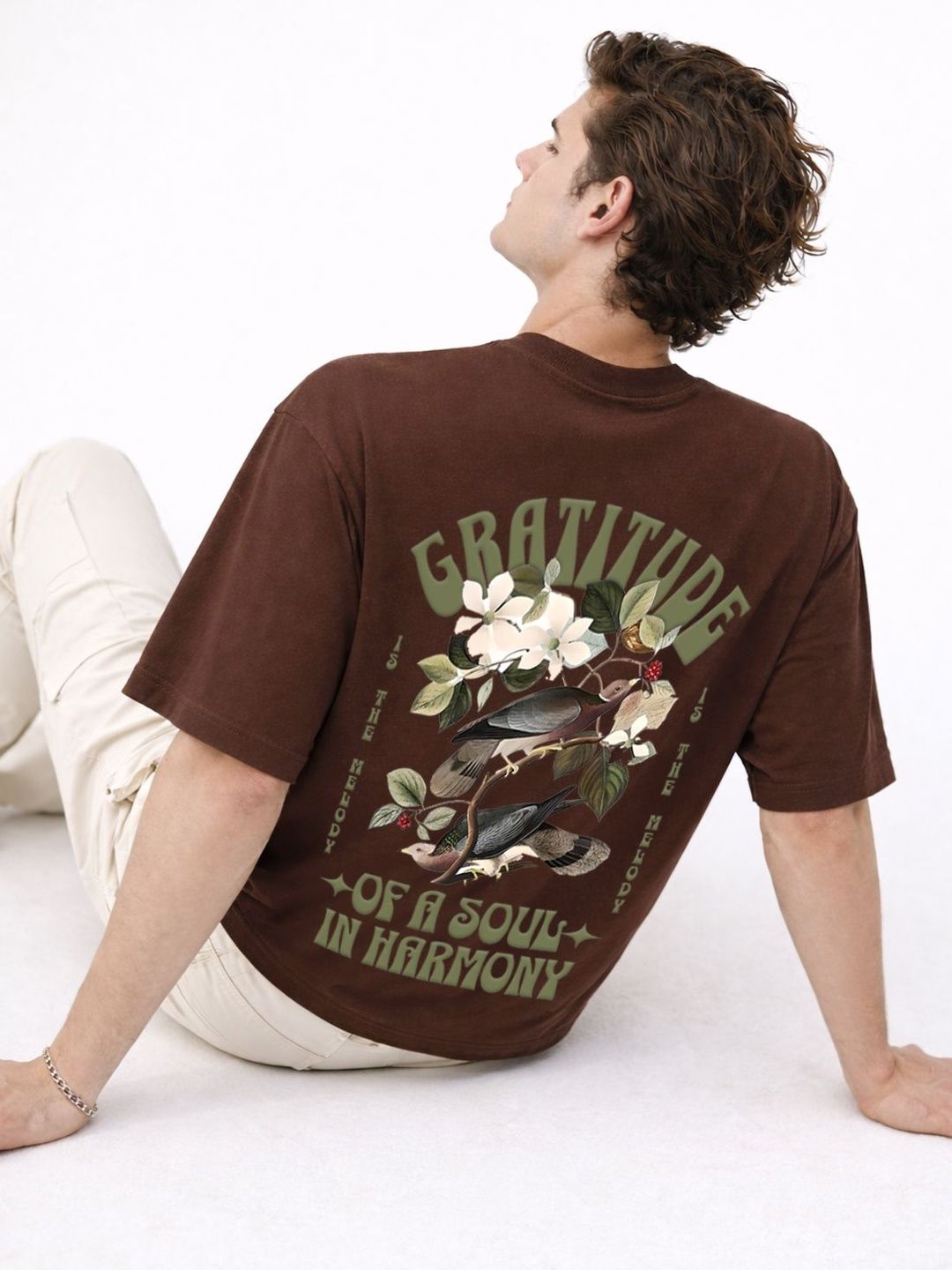 ADRO Men Printed Drop-Shoulder Sleeves T-shirt