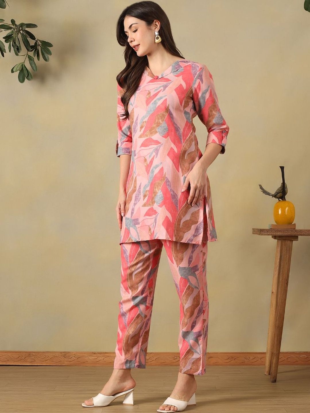Mamicha Tropical Cotton Printed Tunic with Trousers