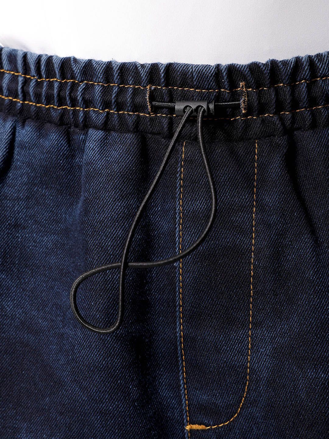 The Indian Garage Co Men Mid Rise Baggy Tapered Fit Utility Denim Jogger