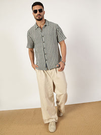 Thomas Scott Men Premium Spread Collar Vertical Striped Cotton Slim Fit Casual Shirt