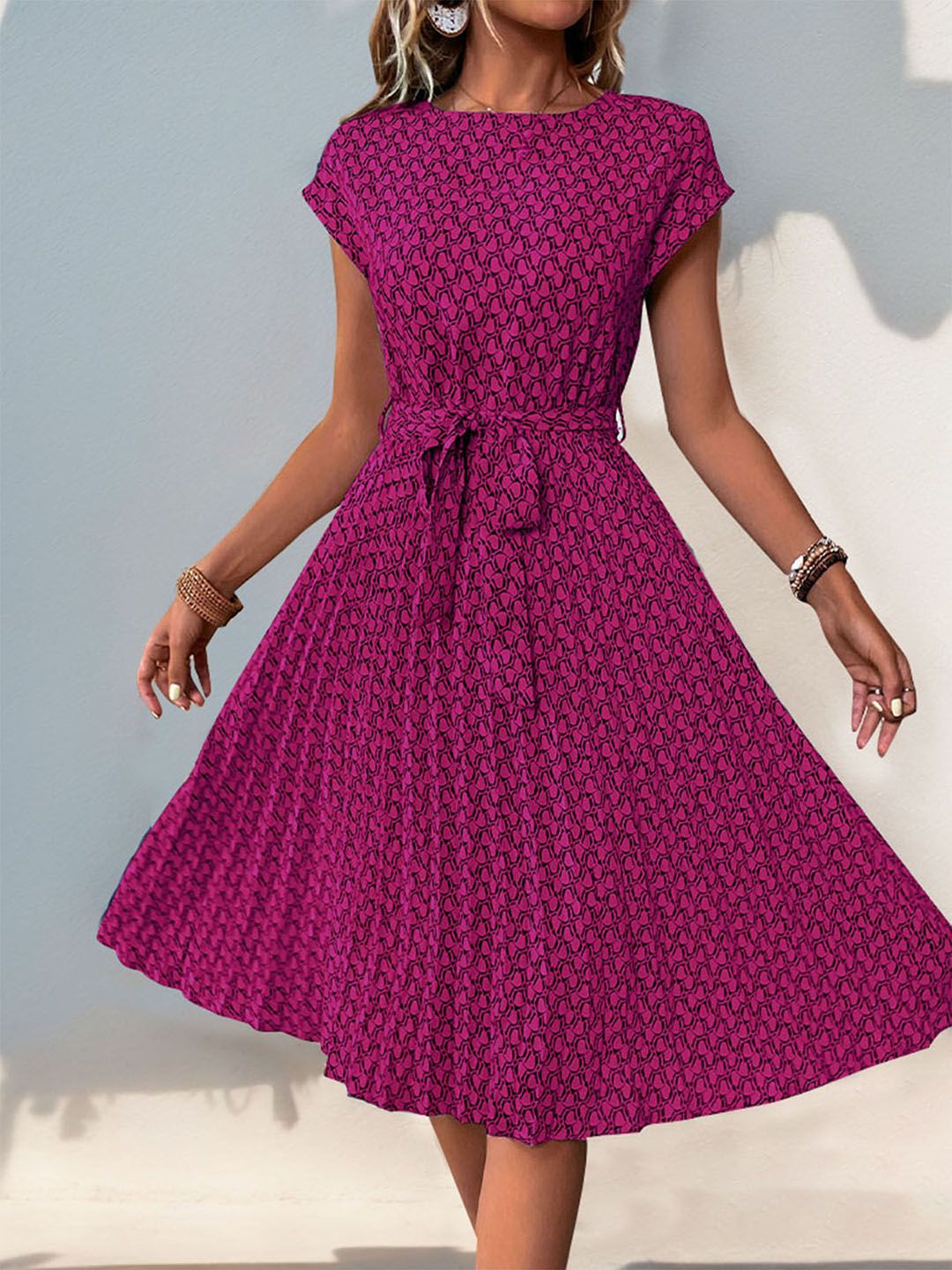 DressBerry Printed Extended Sleeves Dress