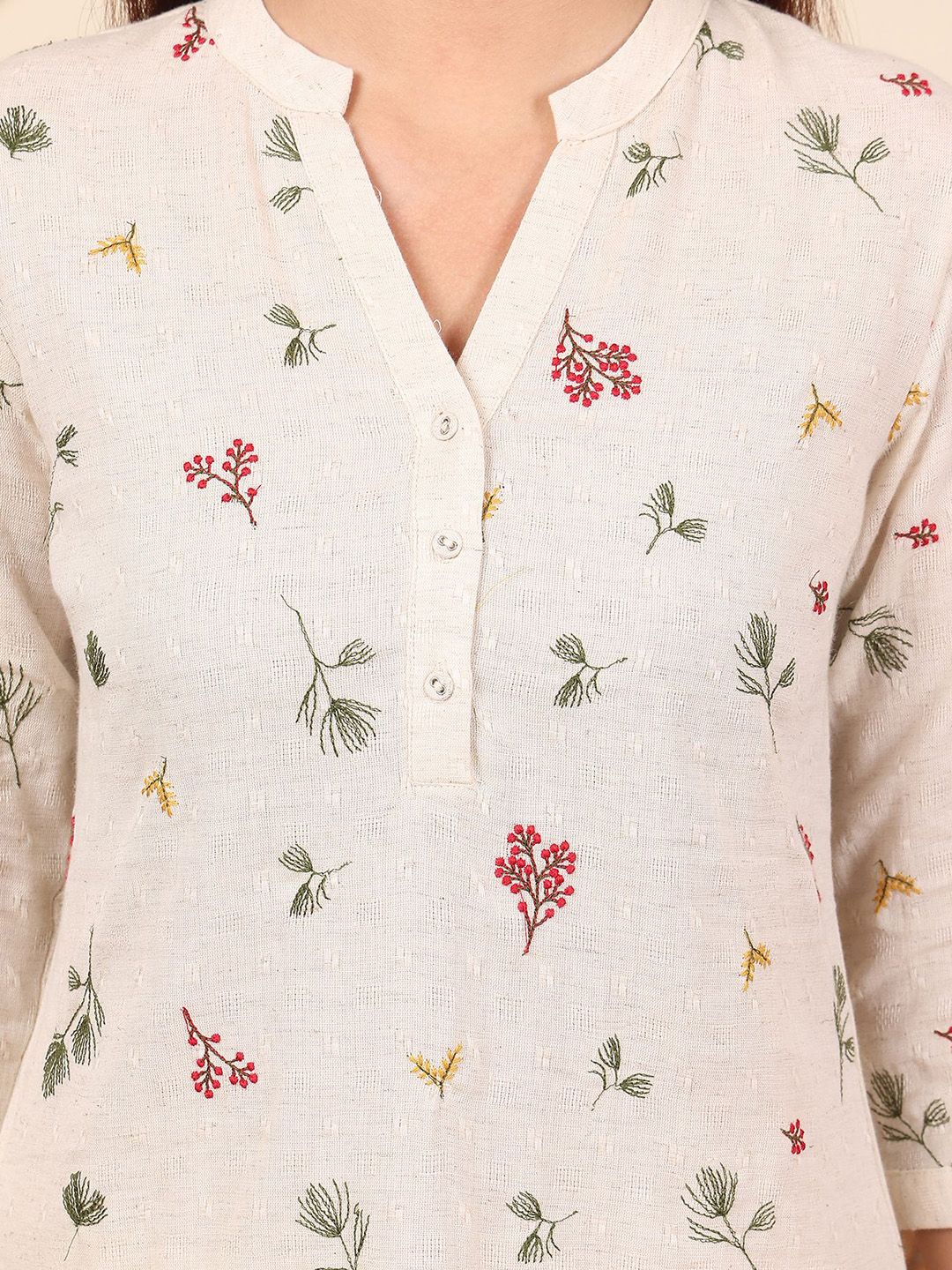 W Women Floral Printed Sequinned Kurta