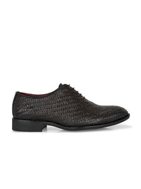 House of Pataudi Men Comfort Fit Textured Formal Derbys Shoes