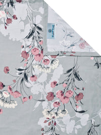 KLOTTHE Grey Floral 300 TC Super King Fine Bedsheets