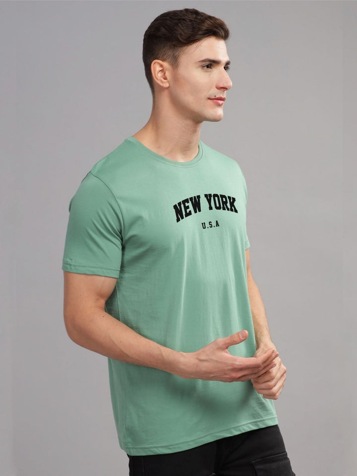 ADRO Men Typography Printed Raw Edge T-shirt