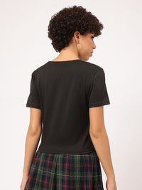 DressBerry Classic Elegance Gathered Detail Asymmetric Hem T-shirt