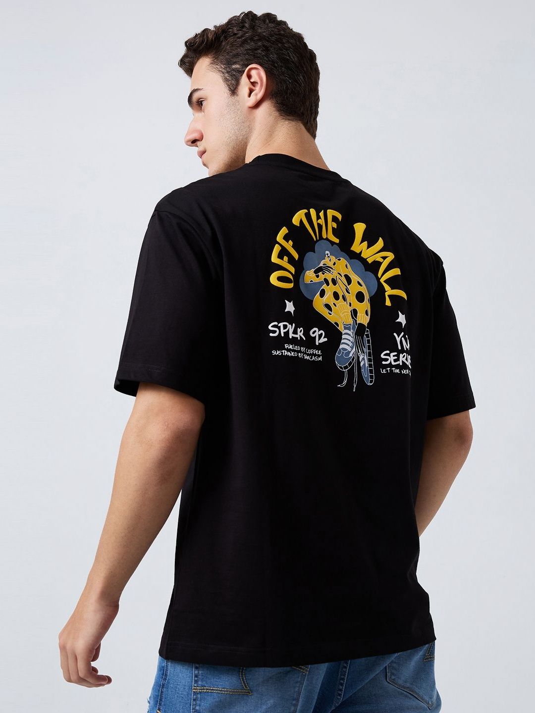 SPYKAR Men Typography Printed Round Neck Cotton Relaxed Fit T-shirt