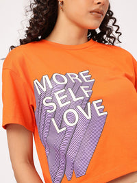 DressBerry Tangerine Sizzle Typography Boxy T-shirt