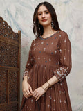 Vishudh Women Ethnic Motifs Embroidered Maxi Dress