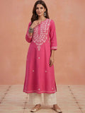 Rumah Wanita Chikankari Sulam Kurta Chikankari