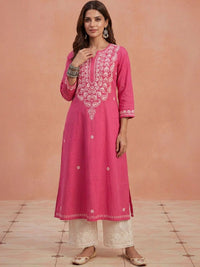 Rumah Wanita Chikankari Sulam Kurta Chikankari