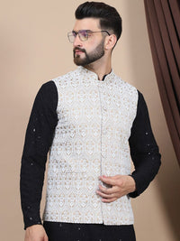 Anouk Black Floral Sulam Kurta Kapas Tulen Labuci Lurus dengan Churidar
