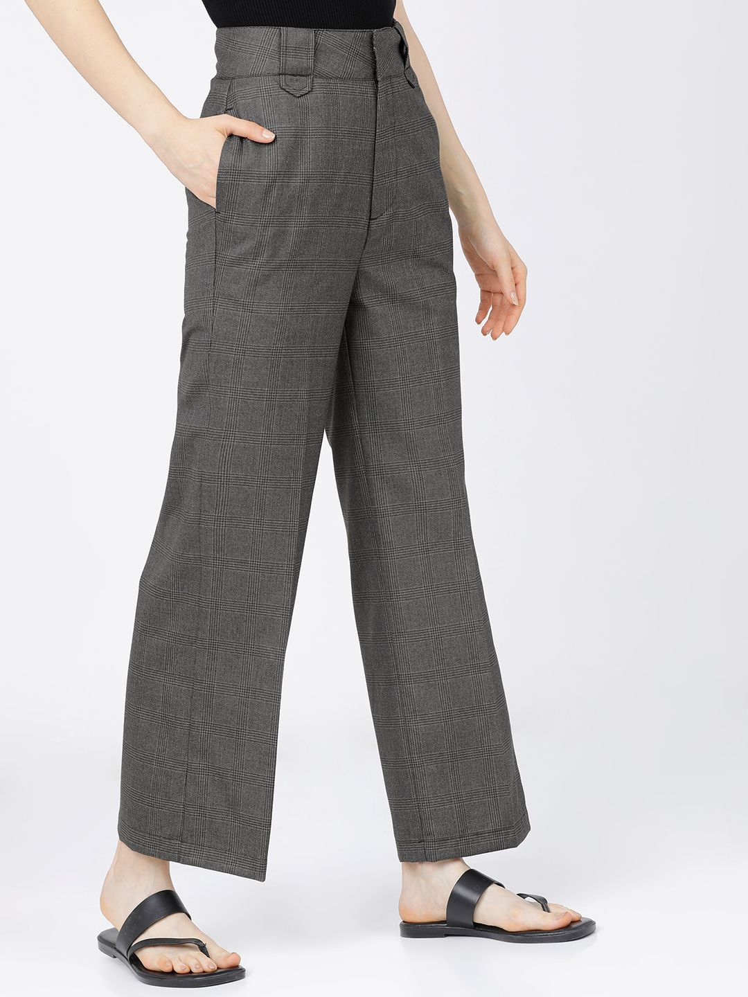 Tokyo Talkies Women Flared High-Rise Trousers