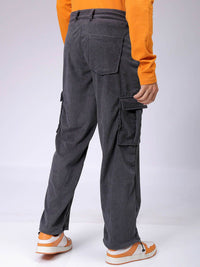 The Indian Garage Co Men Textured Loose Fit Cargos Trousers