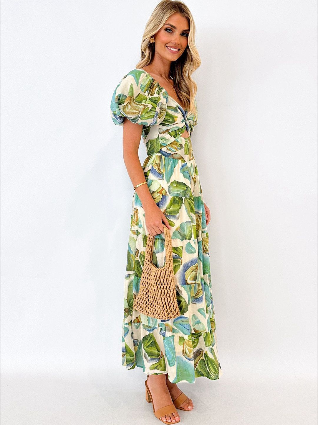 all about you Women Abstract Printed Maxi Dress