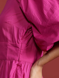 all about you Puff Sleeve Fit & Flare Dress