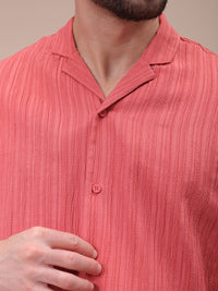 The Indian Garage Co Men Relaxed Fit Dobby Textured Resortwear Shirt
