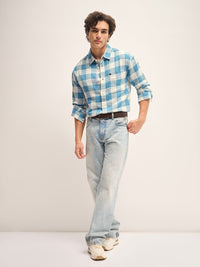THE BEAR HOUSE Men Gingham Checks Opaque Checked Casual Shirt