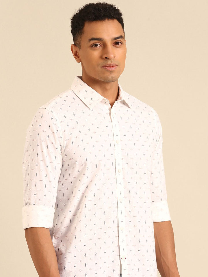 Being Human Slim Fit Opaque Printed Pure Cotton Casual Shirt