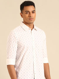 Being Human Slim Fit Opaque Printed Pure Cotton Casual Shirt