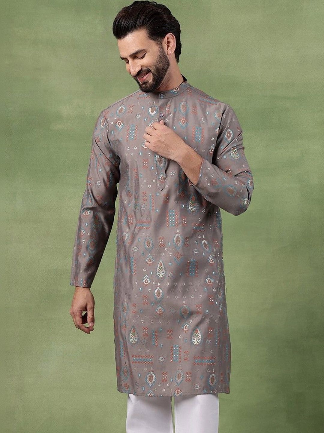 SOJANYA Men Bandhani Printed Kurta