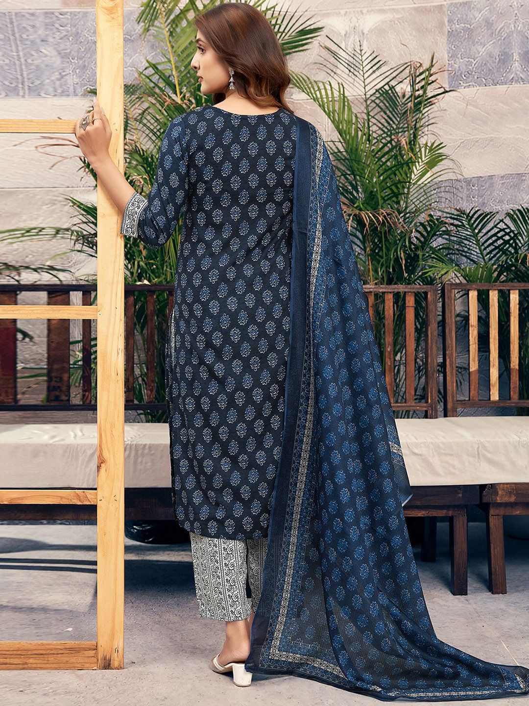 KALINI Floral Printed Kurta with Trouser & Dupatta