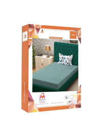 Myntra Elegant Homes Green Geometric 300 TC Single Bedsheet with 1 Pillow Covers