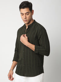 VASTRADO Men Classic Slim Fit Opaque Striped Casual Shirt