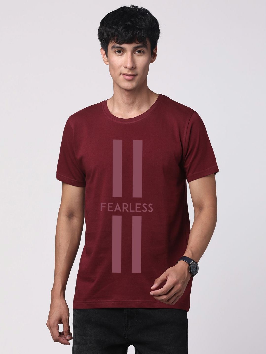 ADRO Men Typography Printed Cotton T-shirt
