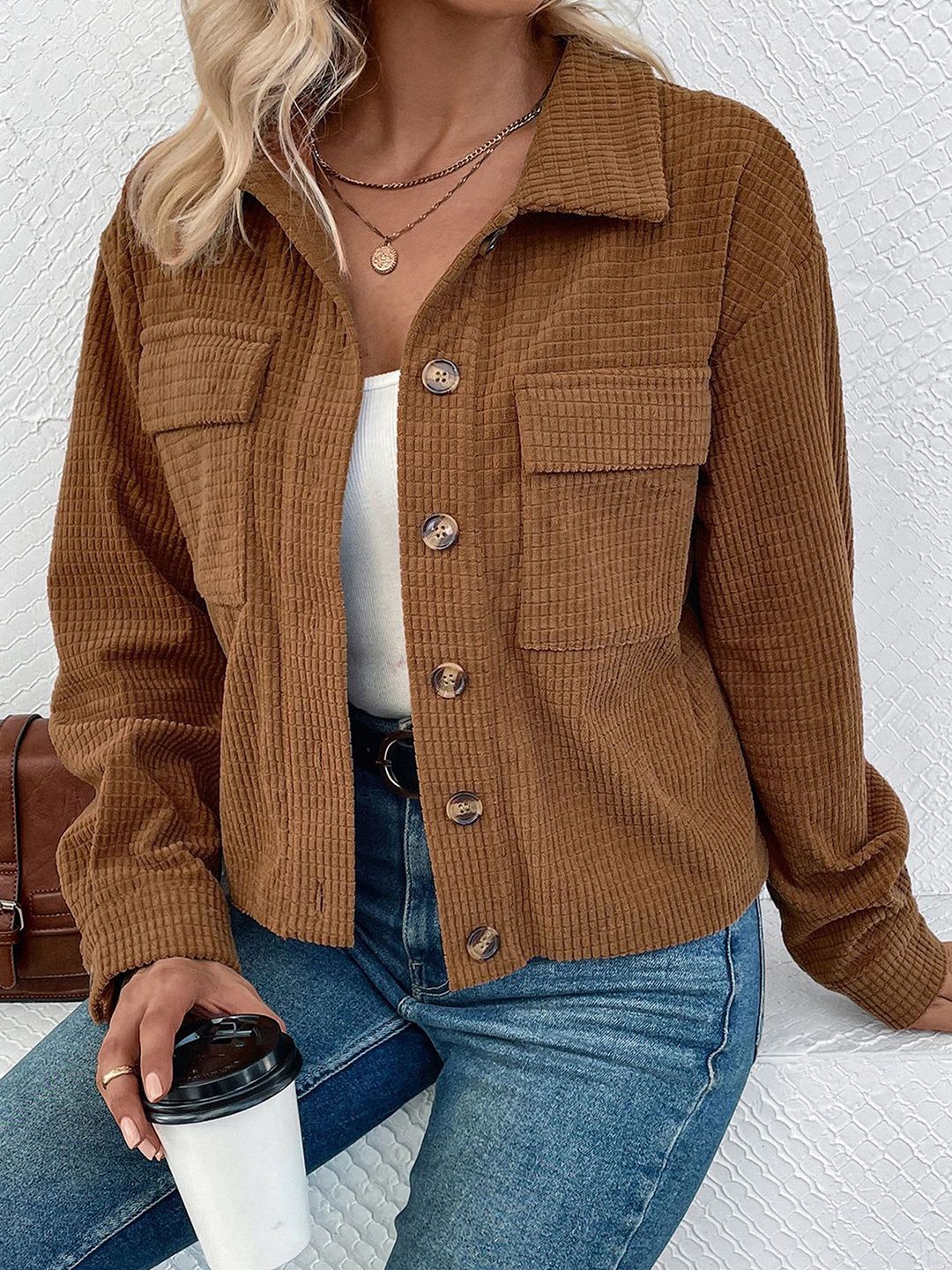 DressBerry Spread Collar Tailored Jacket