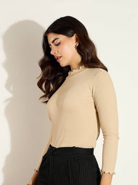 SASSAFRAS Women High Neck Full Sleeve Top