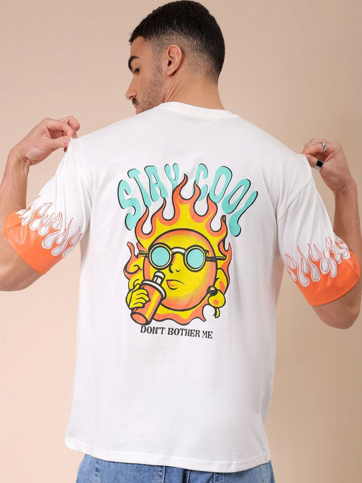 The Indian Garage Co Men Graphic Printed Round Neck Cotton Oversized T-shirt