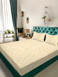 Aura Yellow Geometric Printed 300 TC King Bedsheet Set 2.50 x 2.25 m