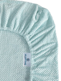 KLOTTHE Turquoise Blue Abstract 300TC Woolen Single Fitted Bedsheet & 1 Pillow Cover