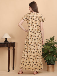 Sweet Dreams Women Pure Cotton Geometric Printed Maxi Nightdress