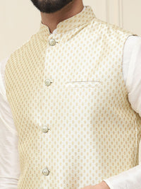 SOJANYA Mandarin Collar Kurta with Churidar With Nehru jacket