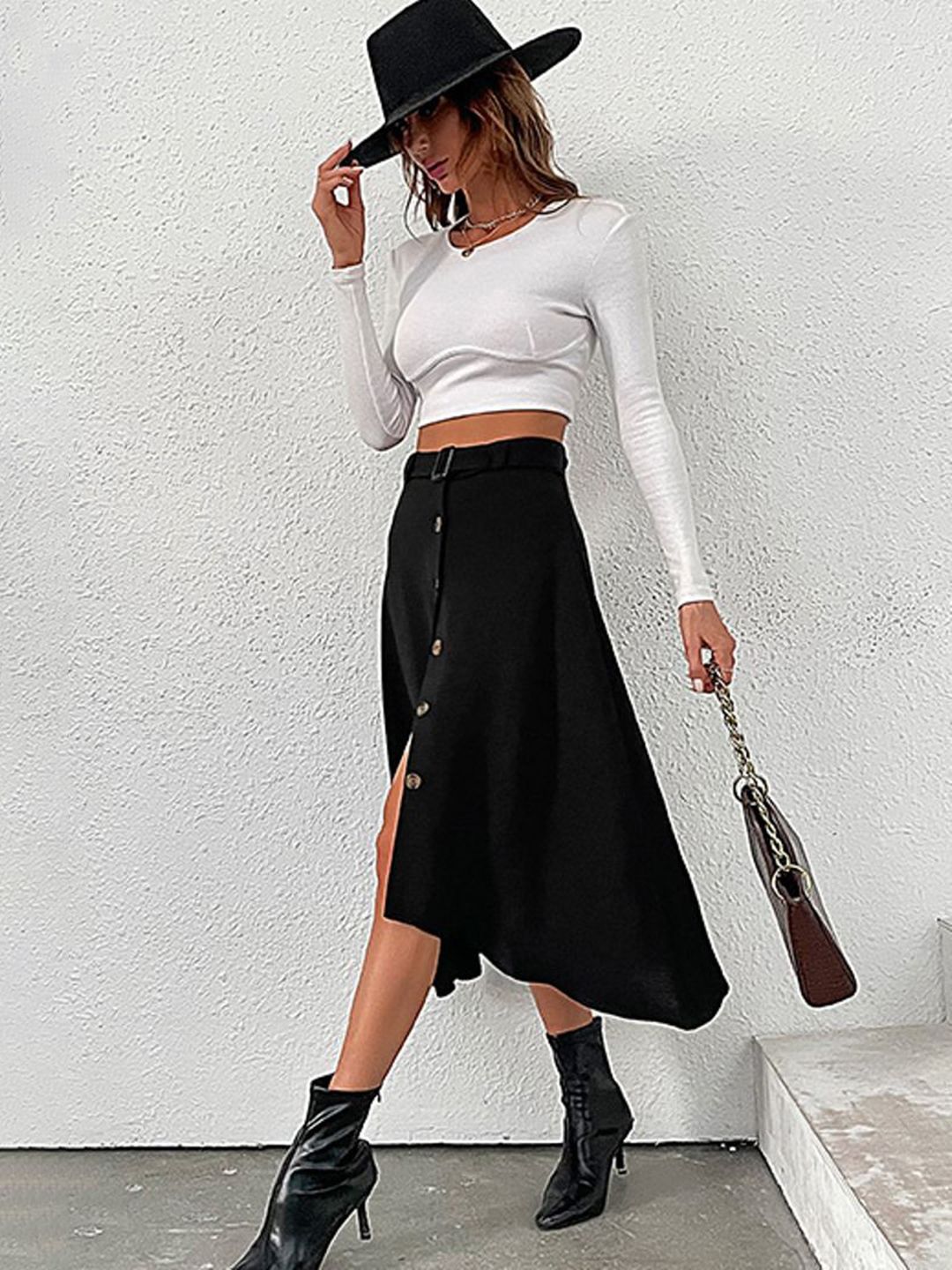 DressBerry High Rise Midi Skirt
