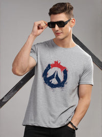 ADRO Men Grey Melange Tshirts