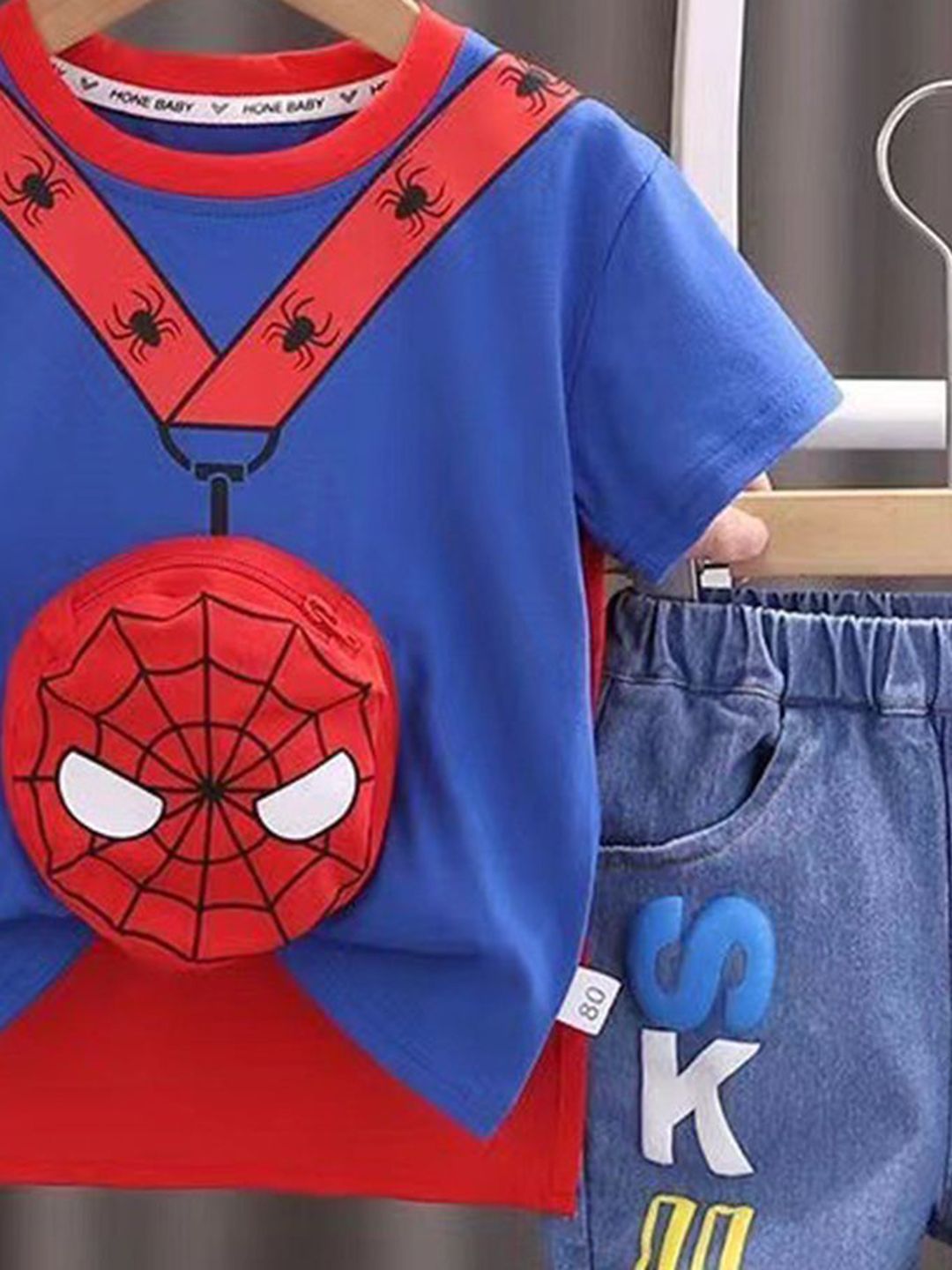 YK Boys Spider-Man Printed Short Sleeves T-Shirt & Shorts