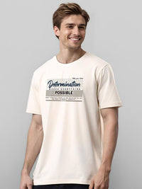 ADRO Typography Printed Round Neck Cotton T-shirt