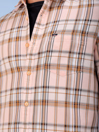 The Indian Garage Co Men Spread Collar Checked Cotton Slim Fit Casual Shirt