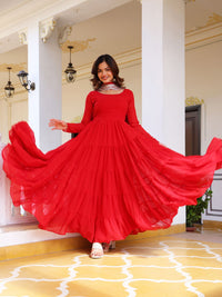 KALINI Women Layered Kurta with Trousers & With Dupatta